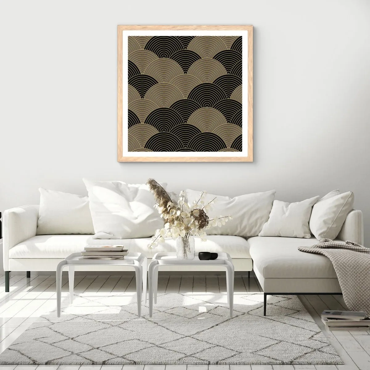 Poster in cornice rovere chiaro - Unità nella molteplicità - 40x40 cm