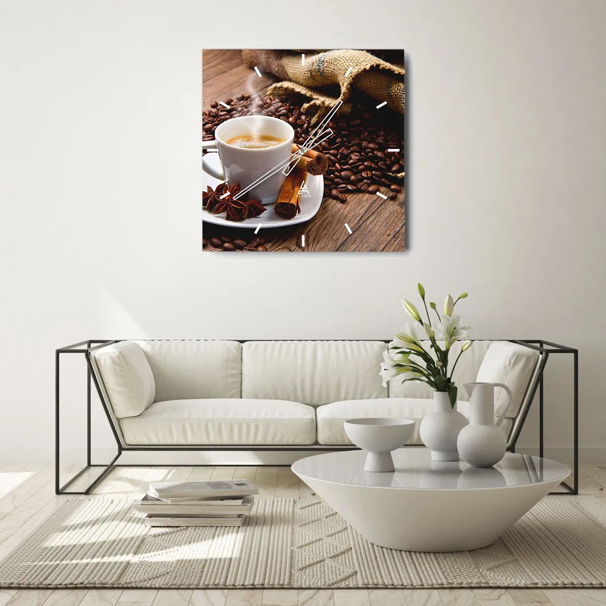 Orologio da parete - Orologio in Vetro - Sapore e profumo speziato - 30x30 cm