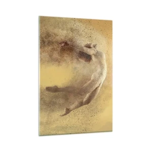 Quadro su vetro - Una figura in movimento dinamico con effetto di disintegrazione - 80x120cm - Nell'estasi della danza - Decorazione murale moderna per soggiorno e camera da letto ARTTOR
