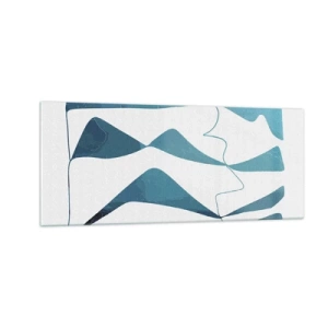 Quadro su vetro - Astrazione: legame turchese - 100x40 cm