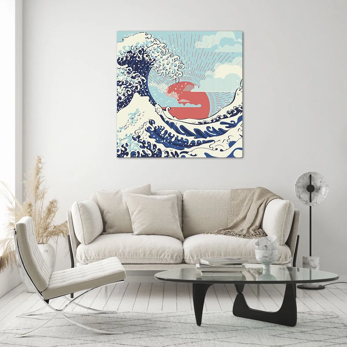 Quadro su vetro - Di ispirazione giapponese - 30x30 cm