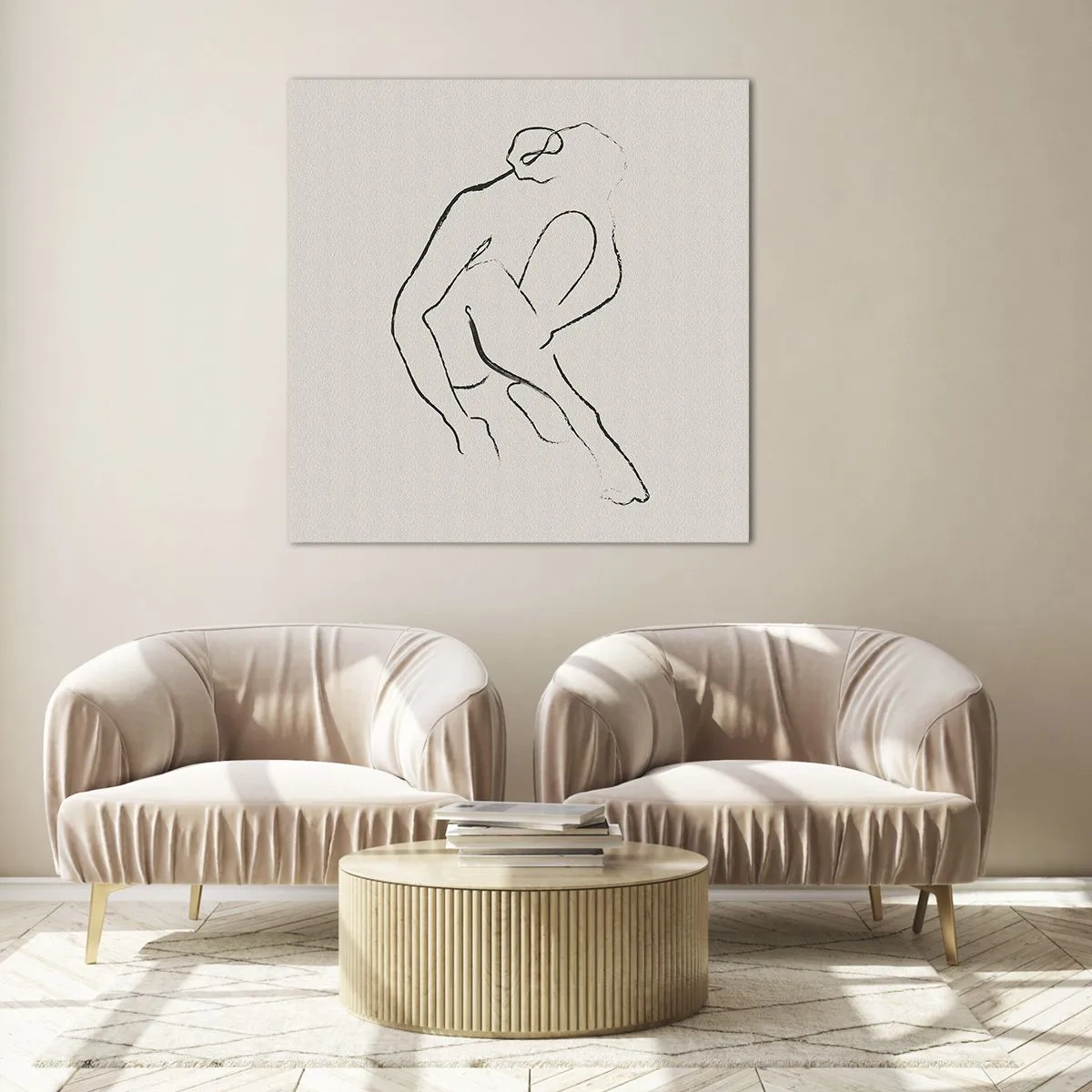 Quadro su vetro - Schizzo intimo - 40x40 cm