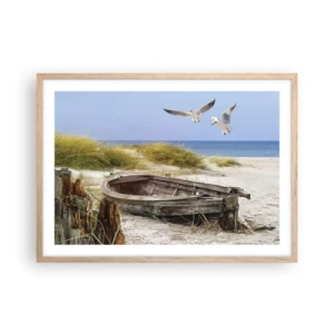 Poster in cornice rovere chiaro - Bagnate dal vento - 70x50 cm