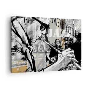 Quadro su tela - Stampe su Tela - Scena jazz di New York - 70x50cm - Al ritmo di New York - Decorazione murale moderna per soggiorno e camera da letto ARTTOR