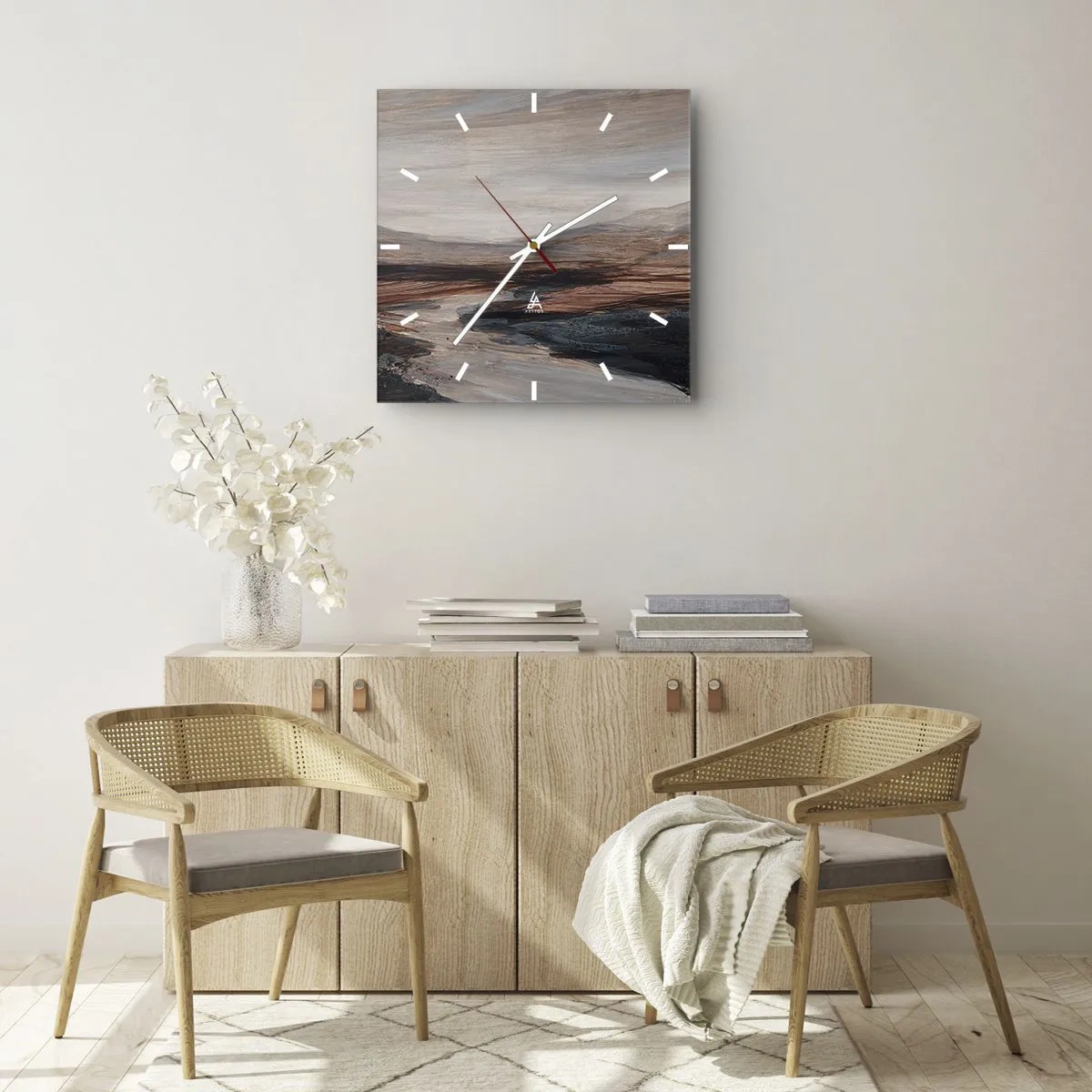 Orologio da parete - Orologio in Vetro - Valle tranquilla - 40x40 cm