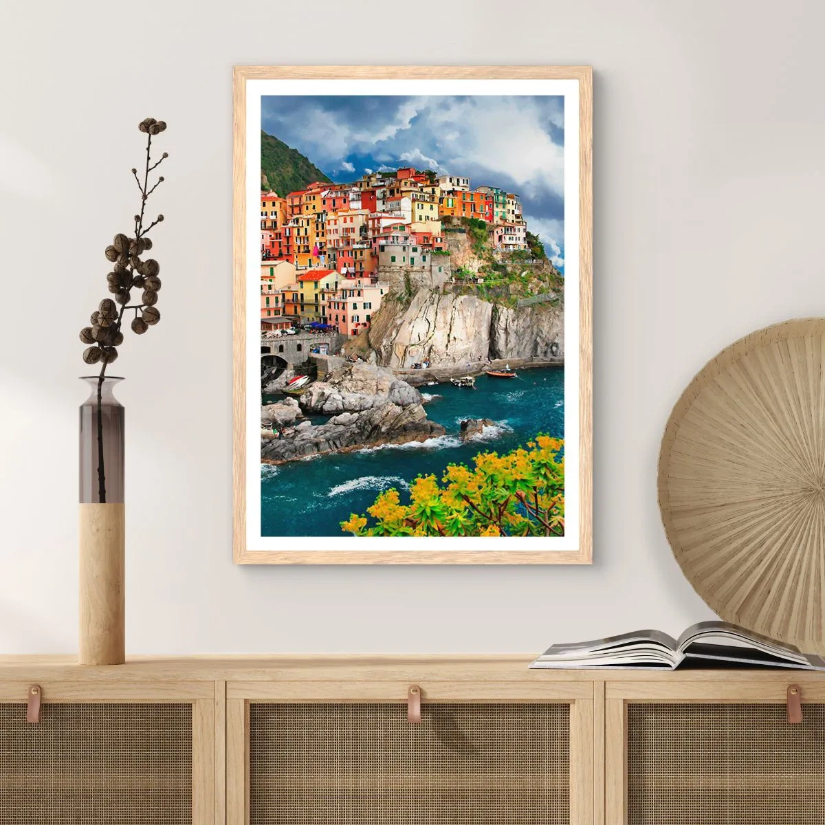 Poster in cornice rovere chiaro - Aggrappate alla roccia - 30x40 cm