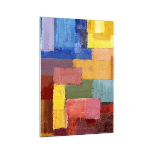 Quadro su vetro - Rettangoli astratti colorati in diverse tonalità - 70x100cm - Ognuno diverso, tutti colorati - Decorazione murale moderna per soggiorno e camera da letto ARTTOR
