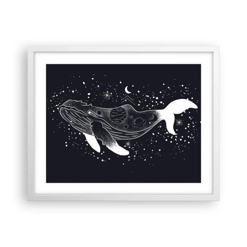 Poster in cornice bianca - Nell'oceano dell'universo - 50x40 cm