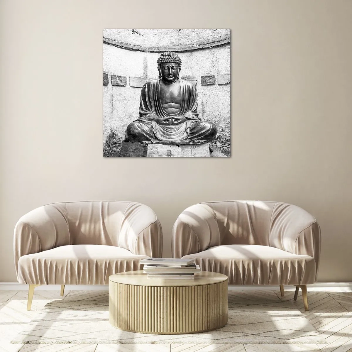 Quadro su vetro - Alla fonte della pace - 70x70 cm