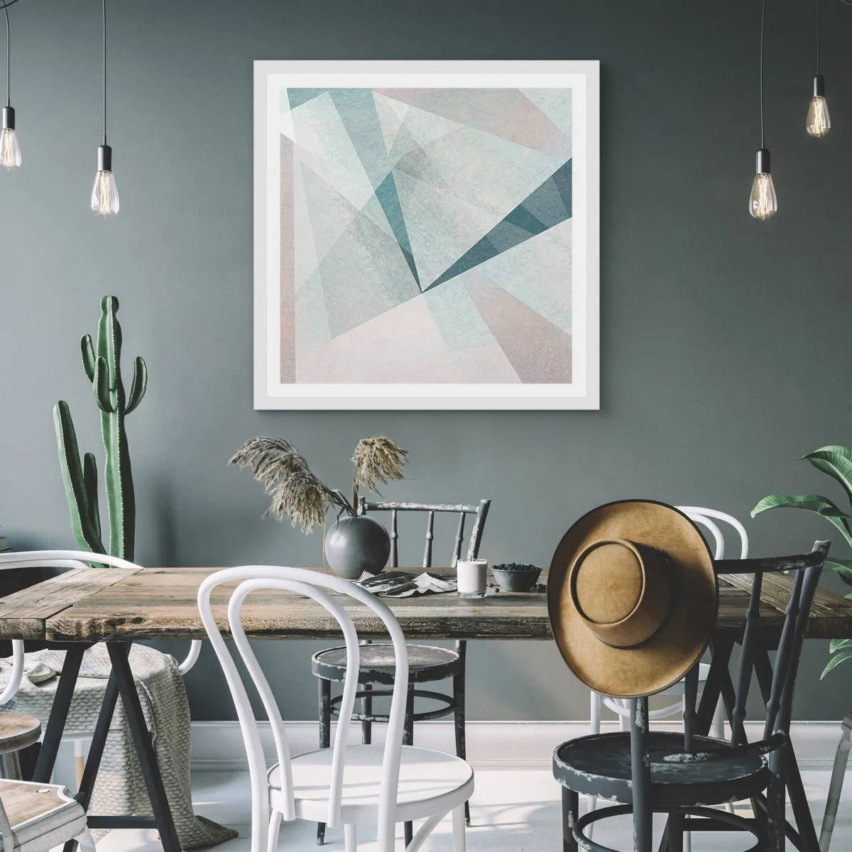 Poster in cornice bianca - Con calma ma dinamicamente - 30x30 cm