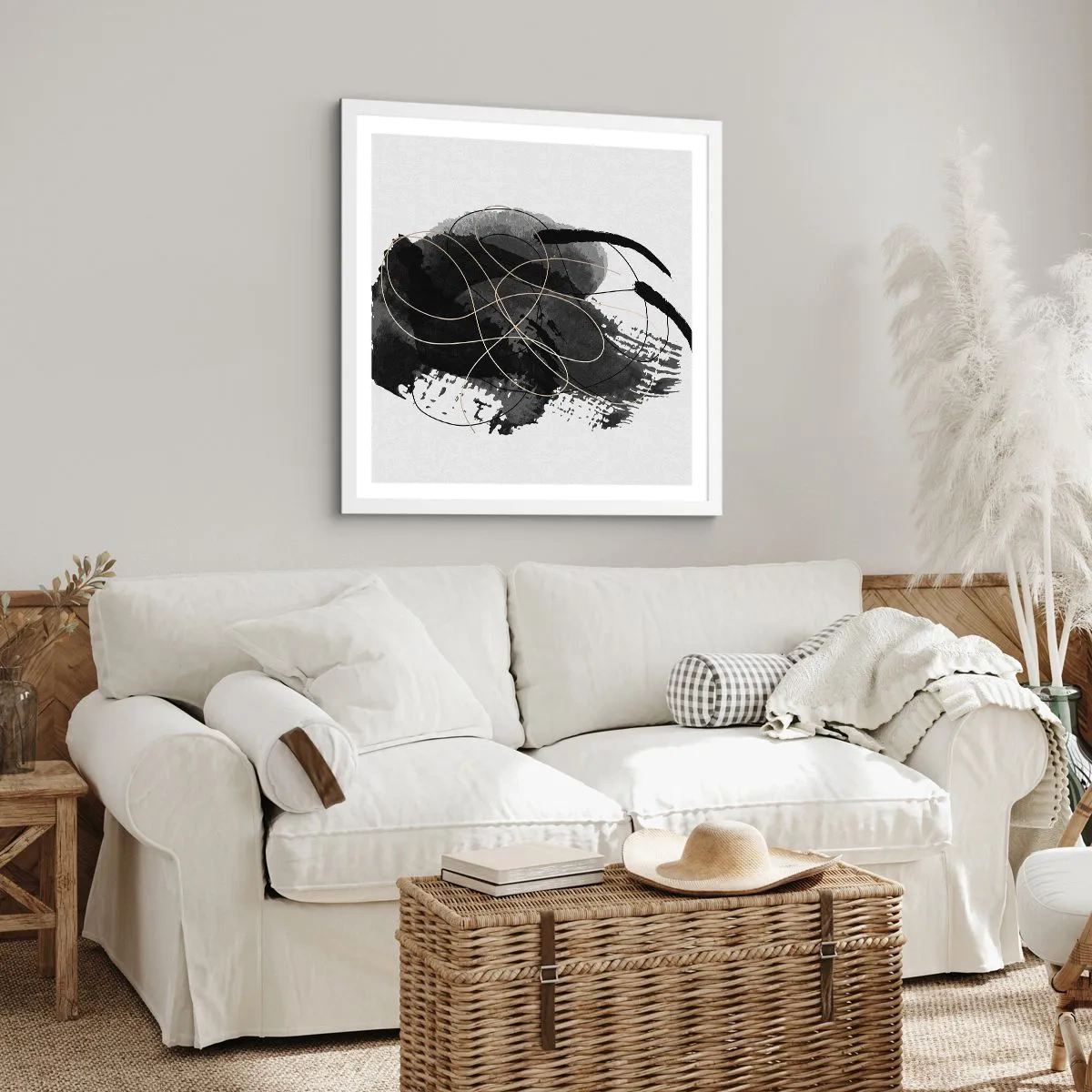 Poster in cornice bianca - Nato dal nero - 60x60 cm