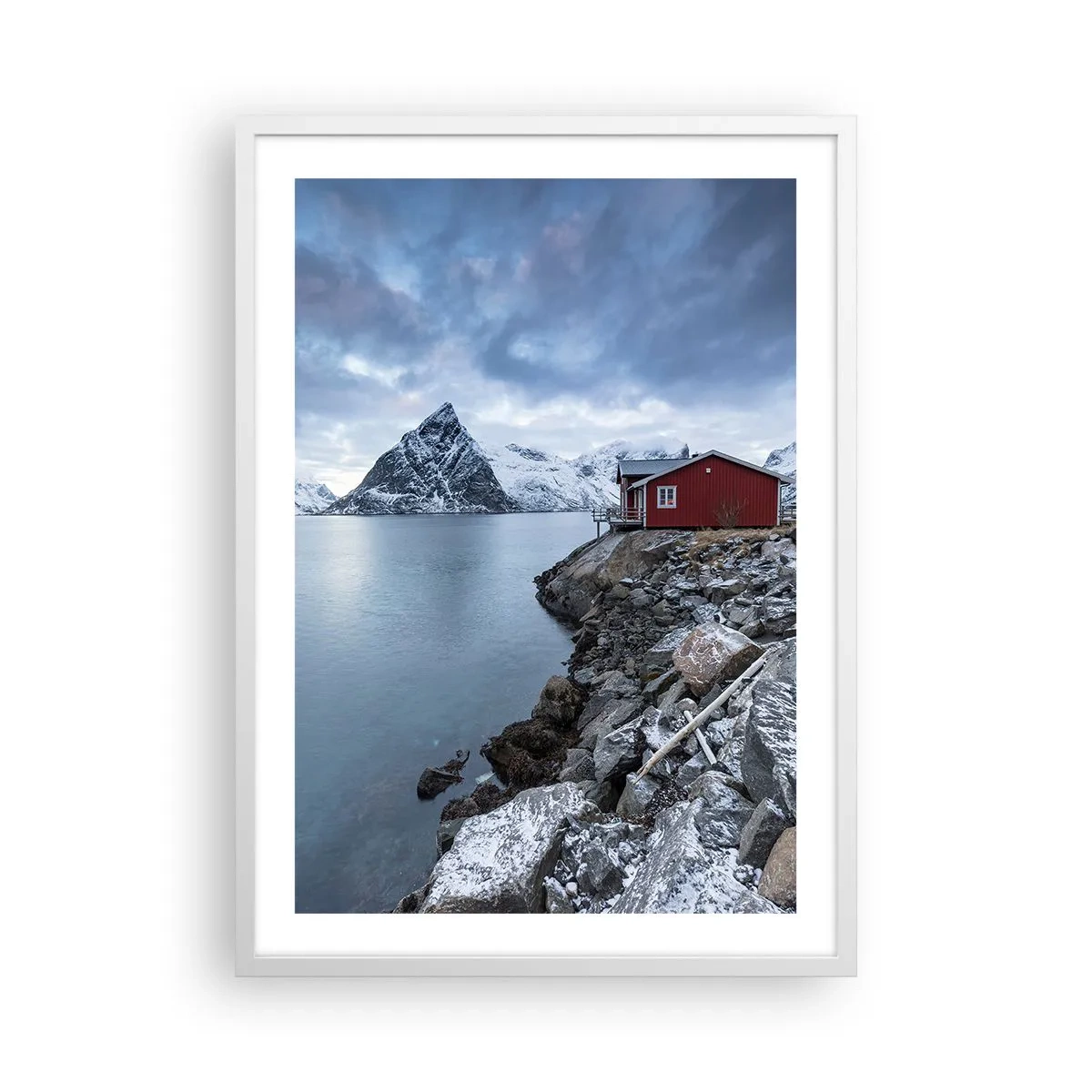 Poster in cornice bianca - Rifugio scandinavo - 50x70 cm