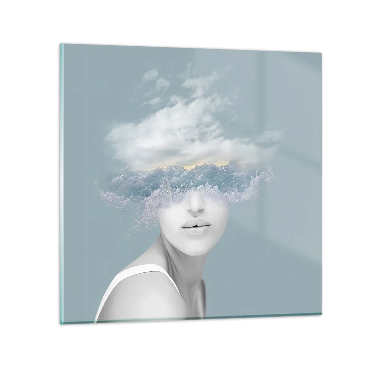 Quadro su vetro - Con la testa tra le nuvole - 50x50 cm