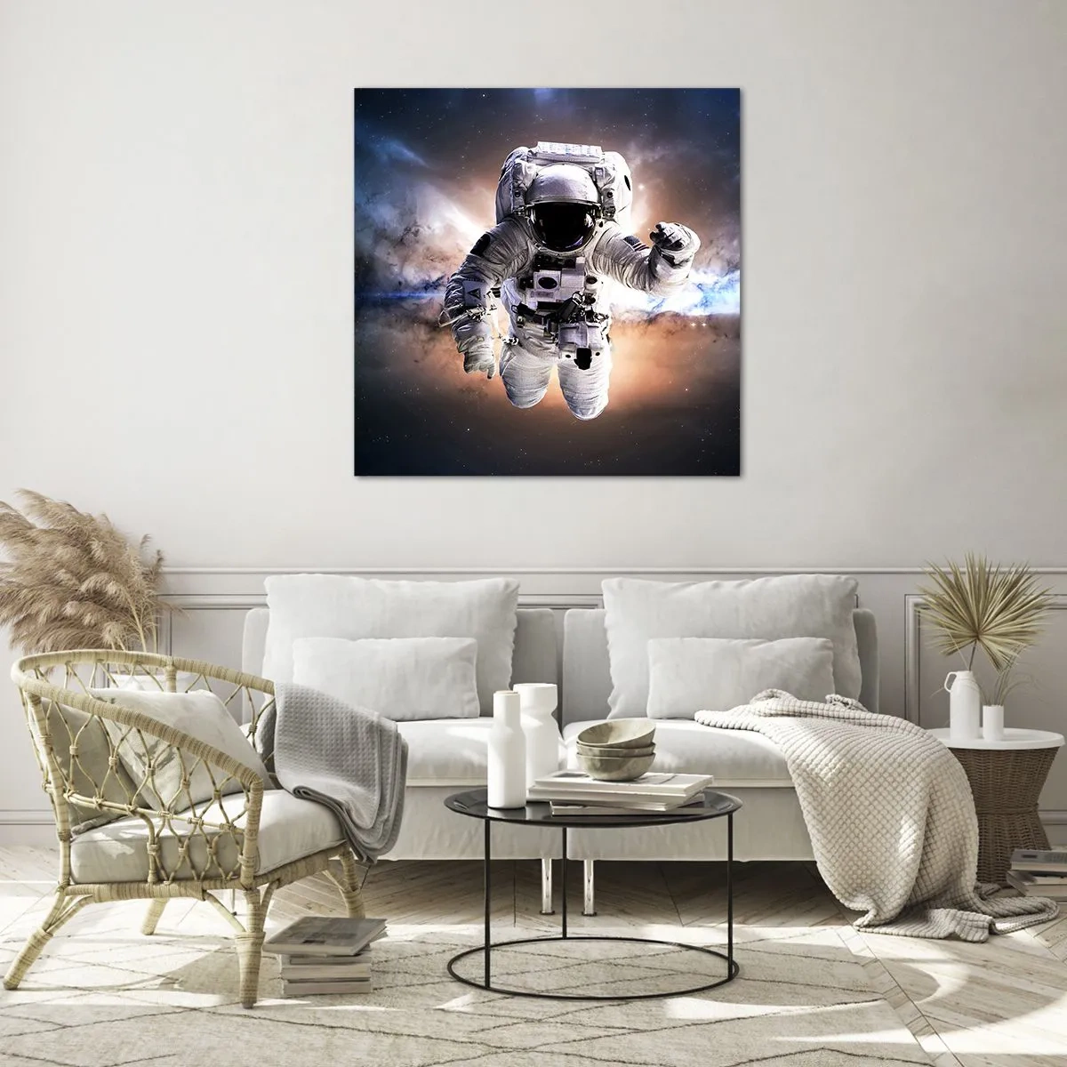 Quadro su vetro - Saluti dal cosmo - 40x40 cm