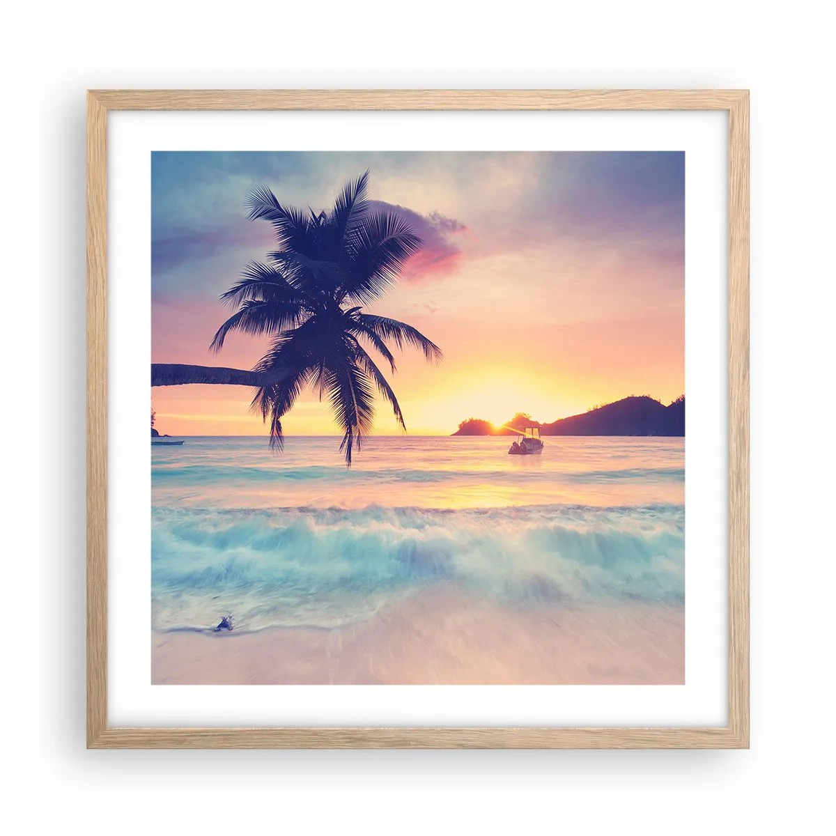 Poster in cornice rovere chiaro - Sera nell'insenatura - 50x50 cm