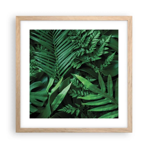 Poster in cornice rovere chiaro - Avvolti nel verde - 40x40 cm
