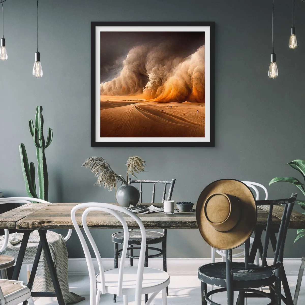 Poster in cornice nera - L'ira del deserto - 30x30 cm