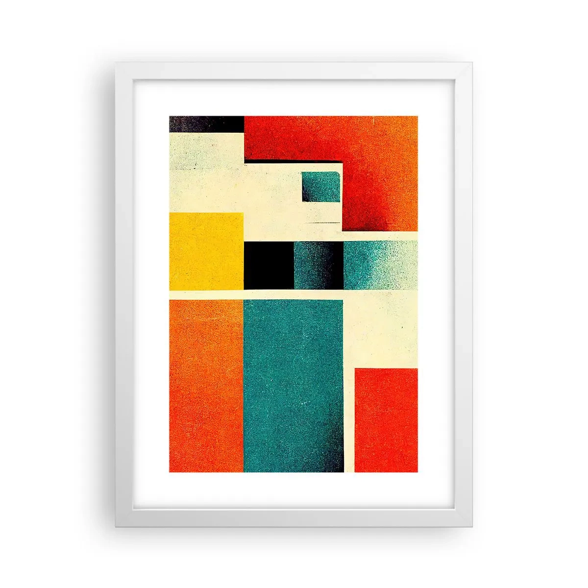 Poster in cornice bianca - Astrazione geometrica: energia buona - 30x40 cm