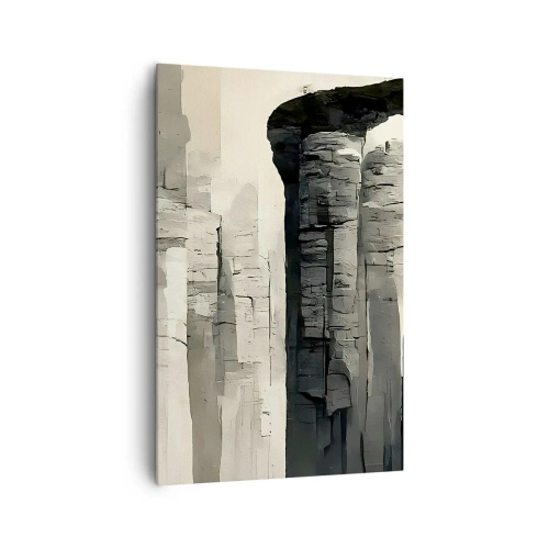 Quadro su tela - Stampe su Tela - Colonne storiche in un ambiente monocromatico suggestivo - 80x120cm - La maestà dell'antichità - Decorazione murale moderna per soggiorno e camera da letto ARTTOR