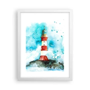 Poster in cornice bianca - L'unità dei quattro elementi - 30x40 cm