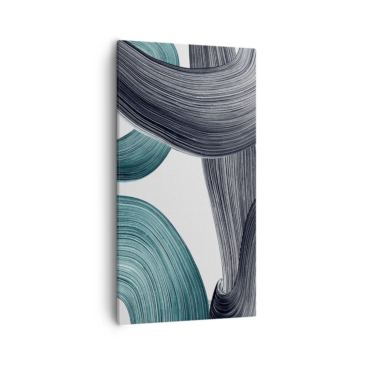 Quadro su tela - Stampe su Tela - Tracce smeraldo e nero - 55x100 cm