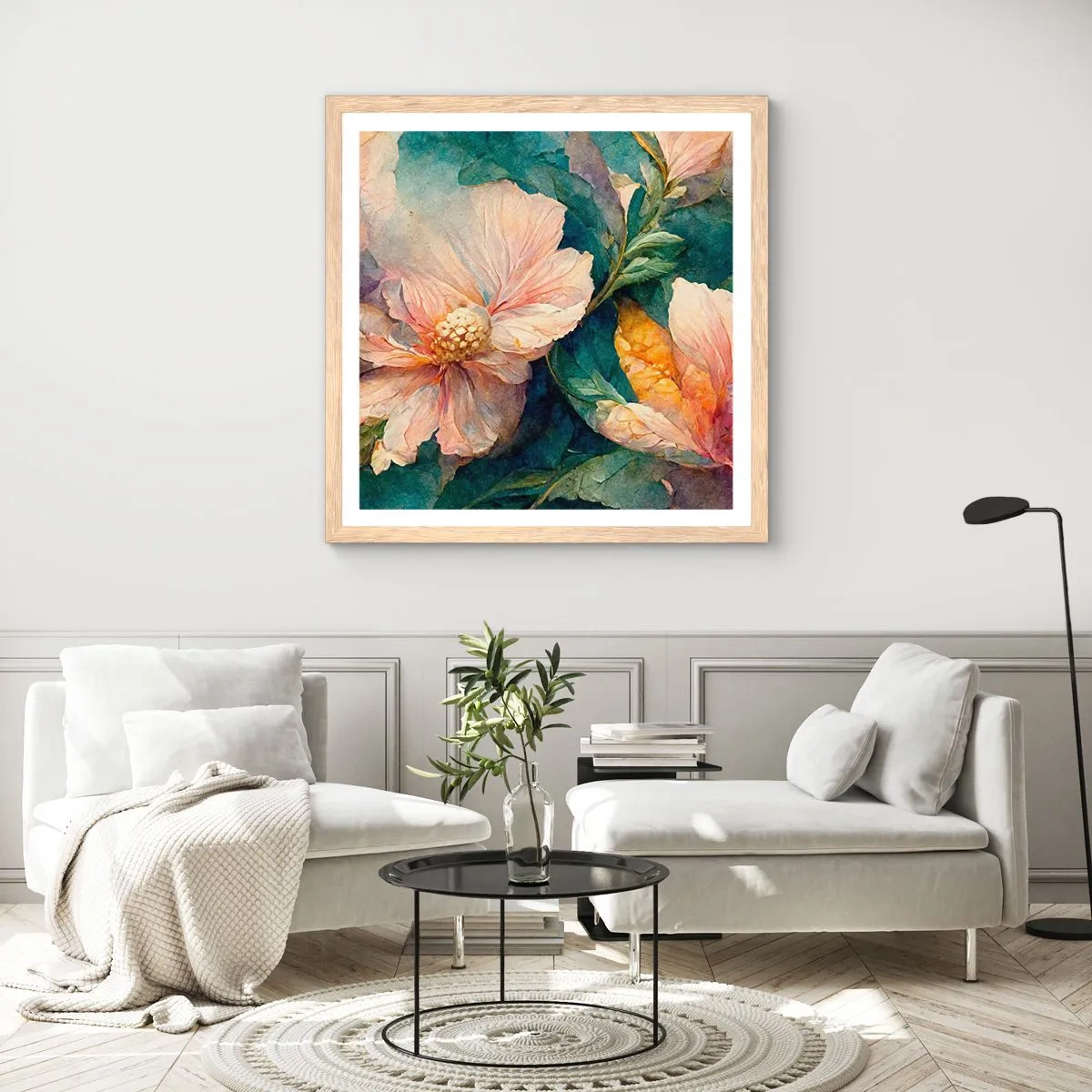 Poster in cornice rovere chiaro - Delicatezza pura - 30x30 cm