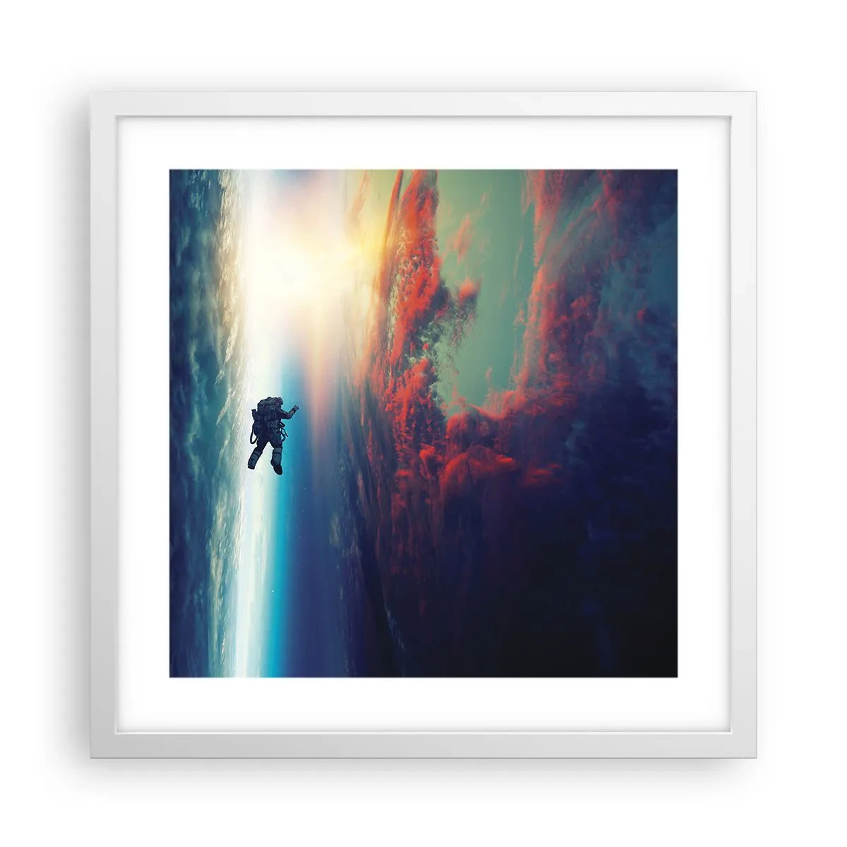 Poster in cornice bianca - Affrontando l'universo - 40x40 cm