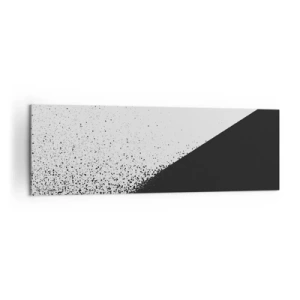 Quadro su tela - Stampe su Tela - Astrazione minimalista in bianco e nero con punti sparsi - 160x50cm - Più veloce, sempre di più - Decorazione murale moderna per soggiorno e camera da letto ARTTOR