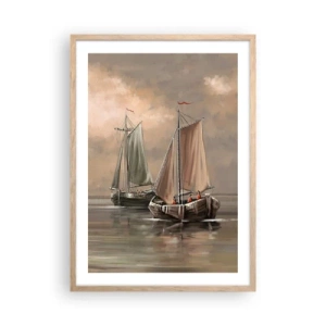 Poster in cornice rovere chiaro - Il ritorno dei marinai - 50x70 cm