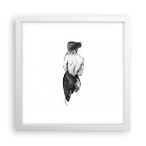 Poster in cornice bianca - Accanto a lei il mondo scompare - 30x30 cm