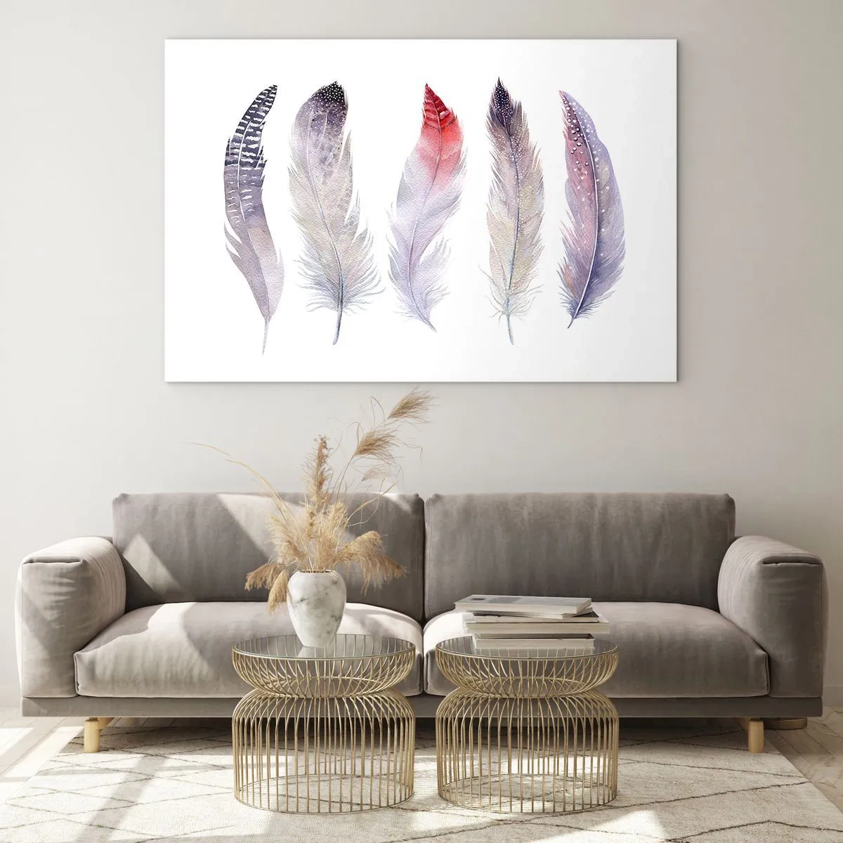 Quadro su vetro - Delicato come la nebbia multicolore - 100x70cm - Delicate come una nebbia multicolore - Decorazione murale moderna per soggiorno e camera da letto ARTTOR