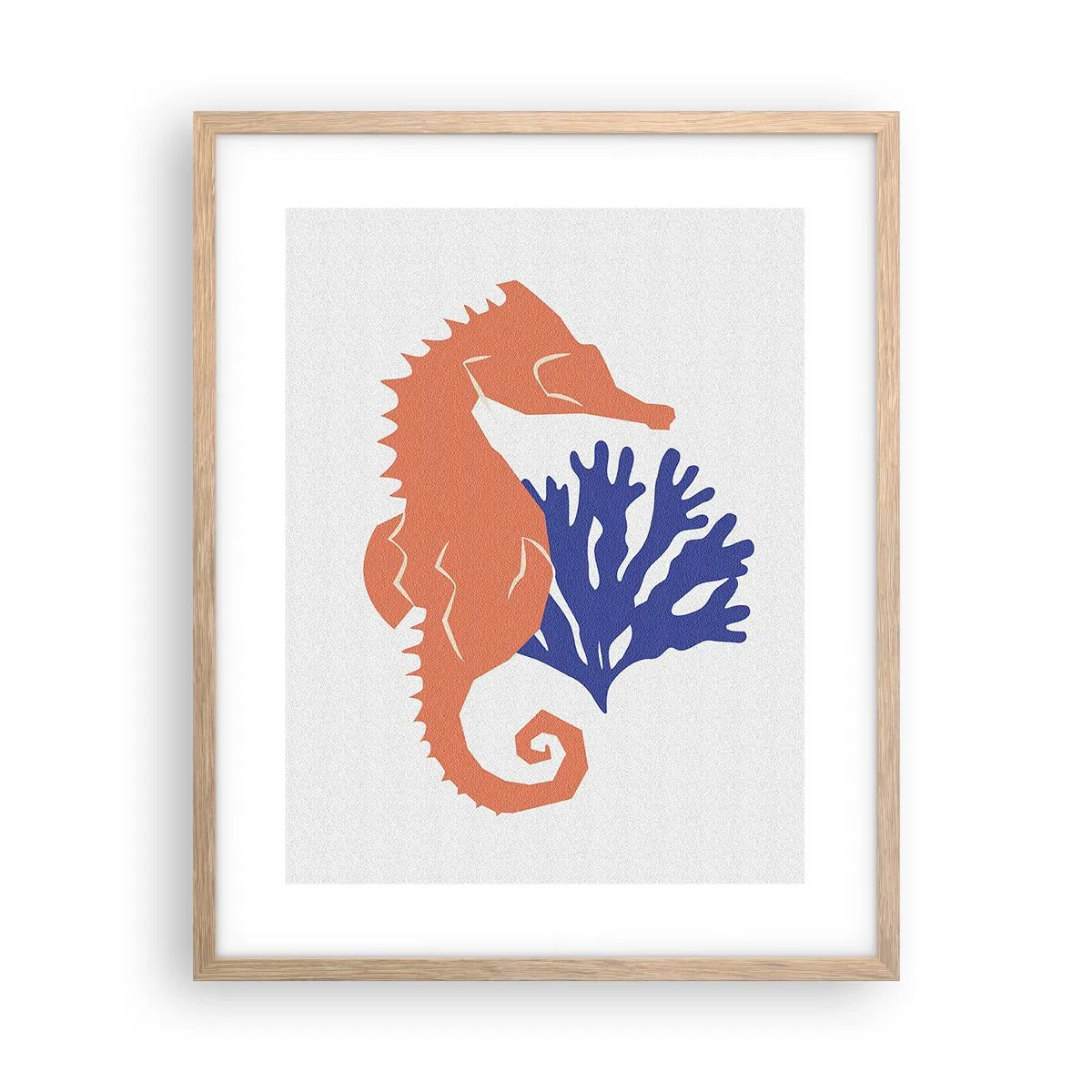 Poster in cornice rovere chiaro - Sul prato sottomarino - 40x50 cm