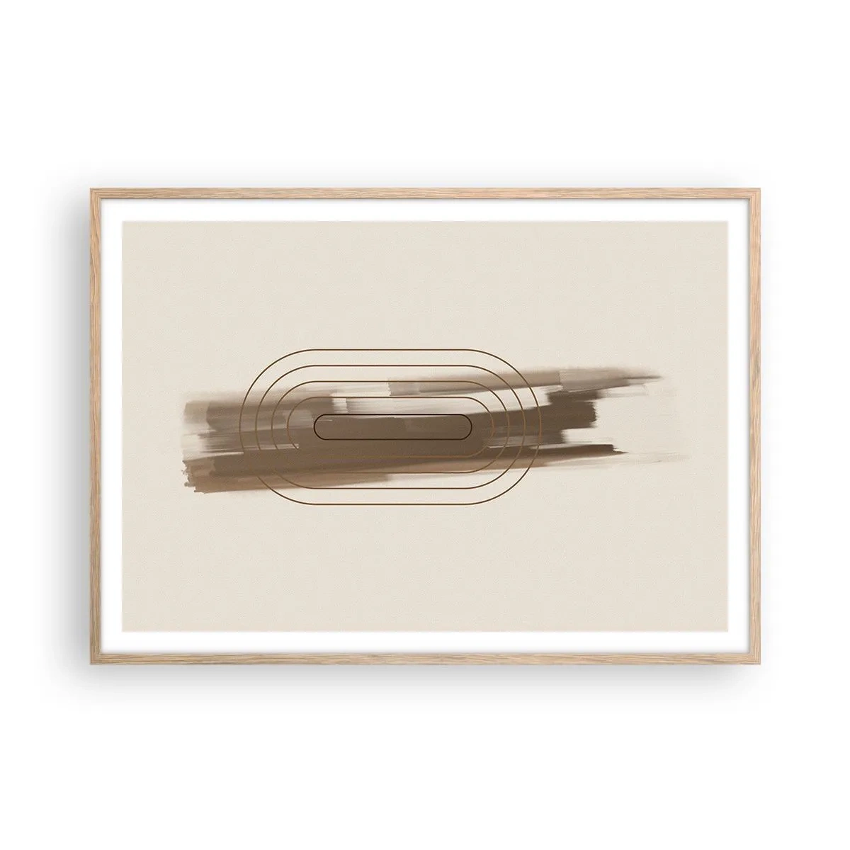 Poster in cornice rovere chiaro - Un soffio di grigio - 100x70 cm