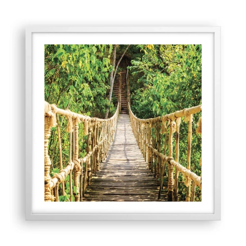 Poster in cornice bianca - Sospeso nel verde - 50x50 cm