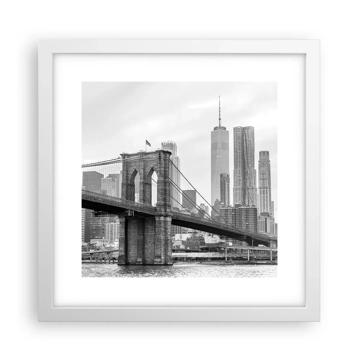 Poster in cornice bianca - Atmosfera di New York - 30x30 cm