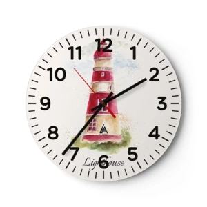 Orologio da parete - Orologio in Vetro - Attorno è sempre bel tempo - 40x40 cm