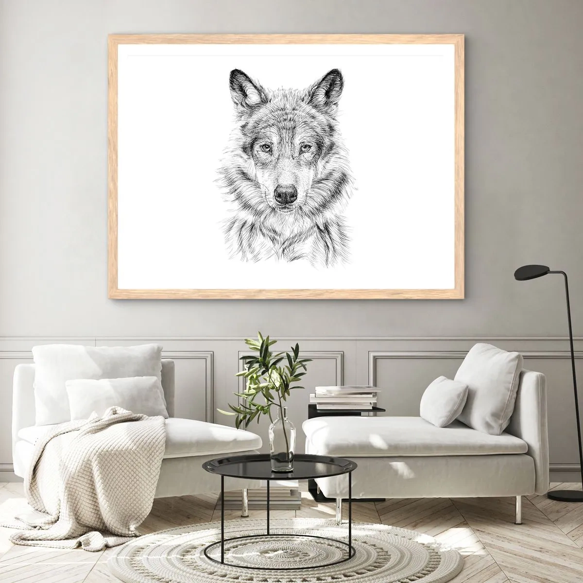 Poster in cornice rovere chiaro - Condottiero nato - 91x61 cm