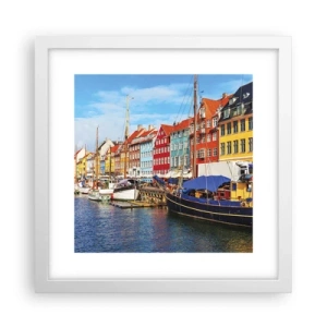 Poster in cornice bianca - Riva gioiosa - 30x30 cm