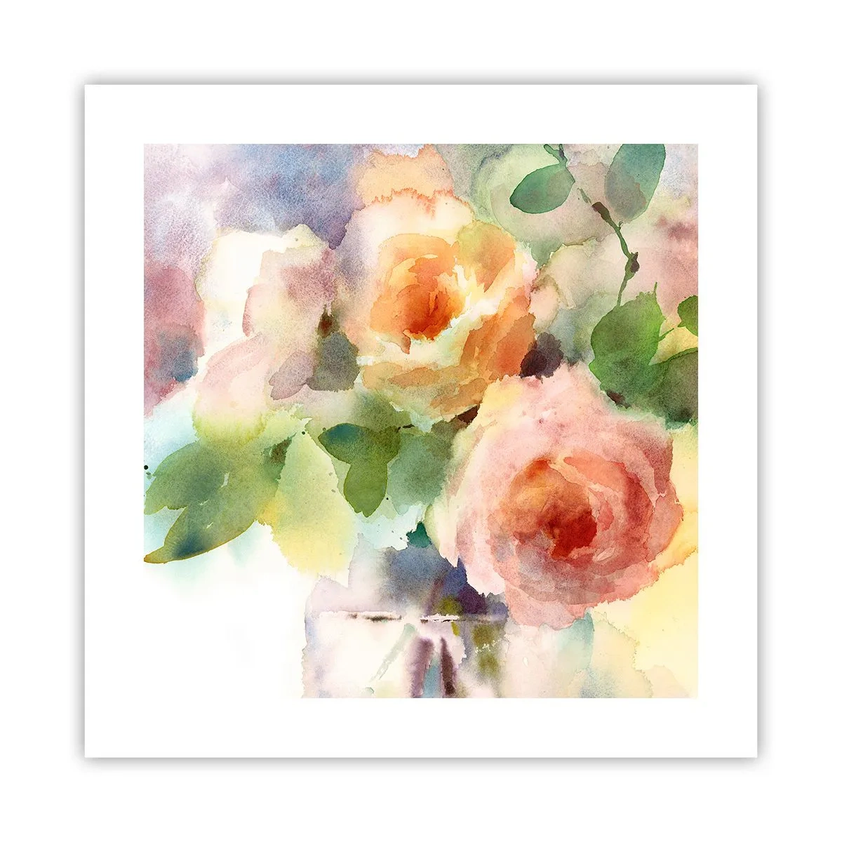 Poster - Delicati come un acquerello - 40x40 cm