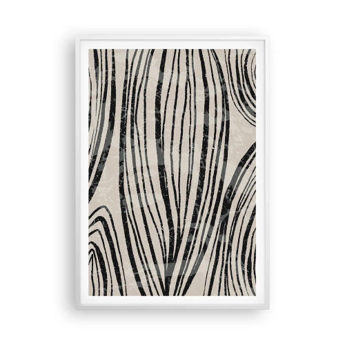 Poster in cornice bianca - Una palude di linee - 70x100 cm