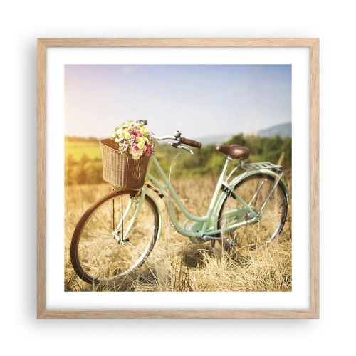 Poster in cornice rovere chiaro - Resto qui un attimo - 50x50 cm