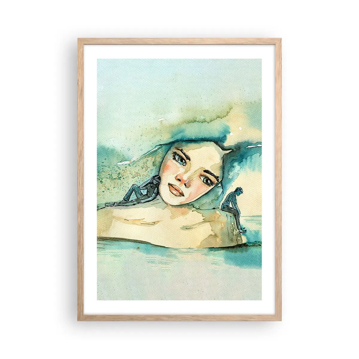 Poster in cornice rovere chiaro - Am I blue? - 50x70 cm