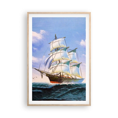 Poster in cornice rovere chiaro - Con orgoglio nel vento - 61x91 cm