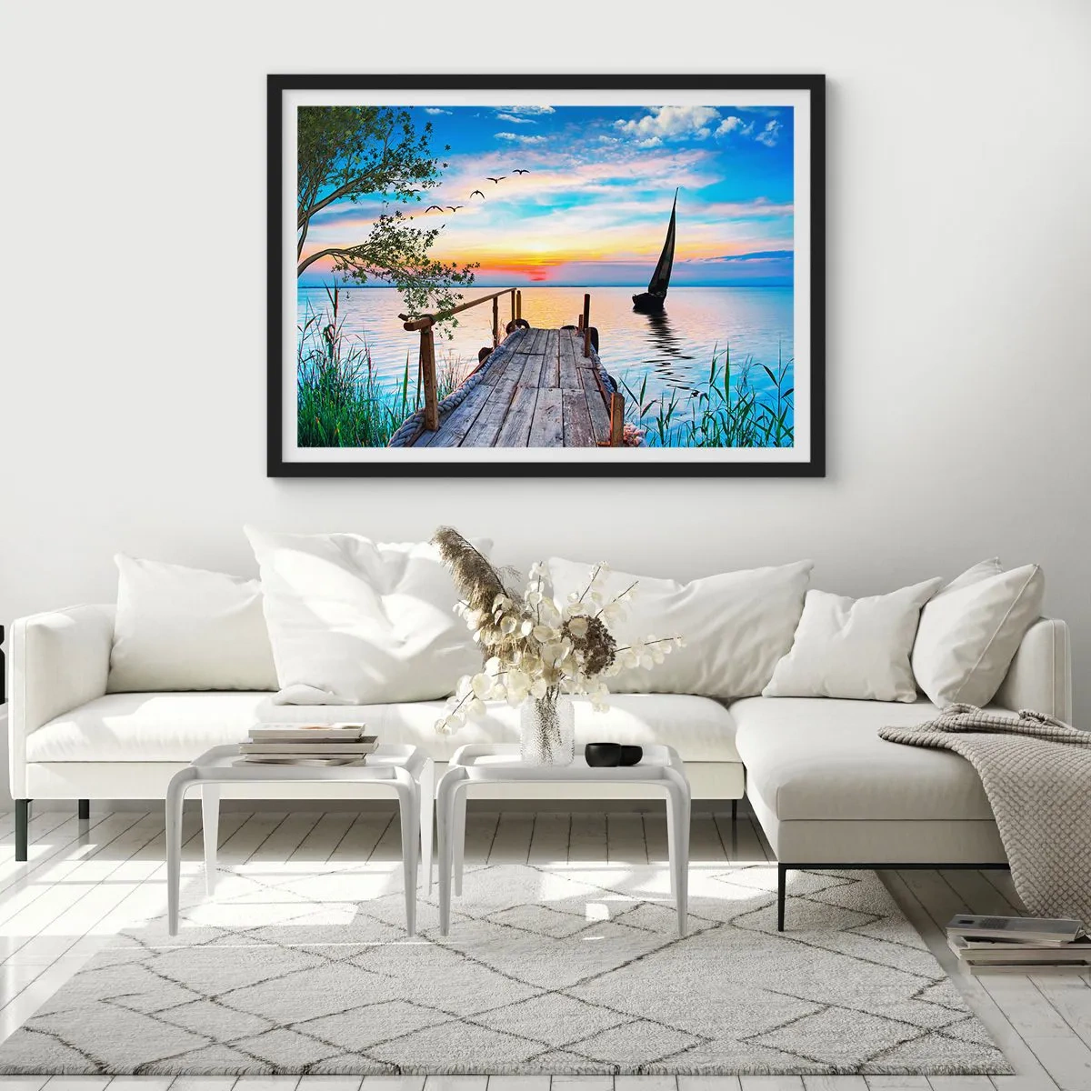 Poster in cornice nera - Buona sera - 91x61 cm