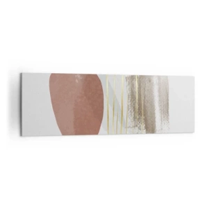 Quadro su tela - Stampe su Tela - Composizione astratta nei toni del beige e dell'oro - 160x50cm - Colonnato astratto - Decorazione murale moderna per soggiorno e camera da letto ARTTOR