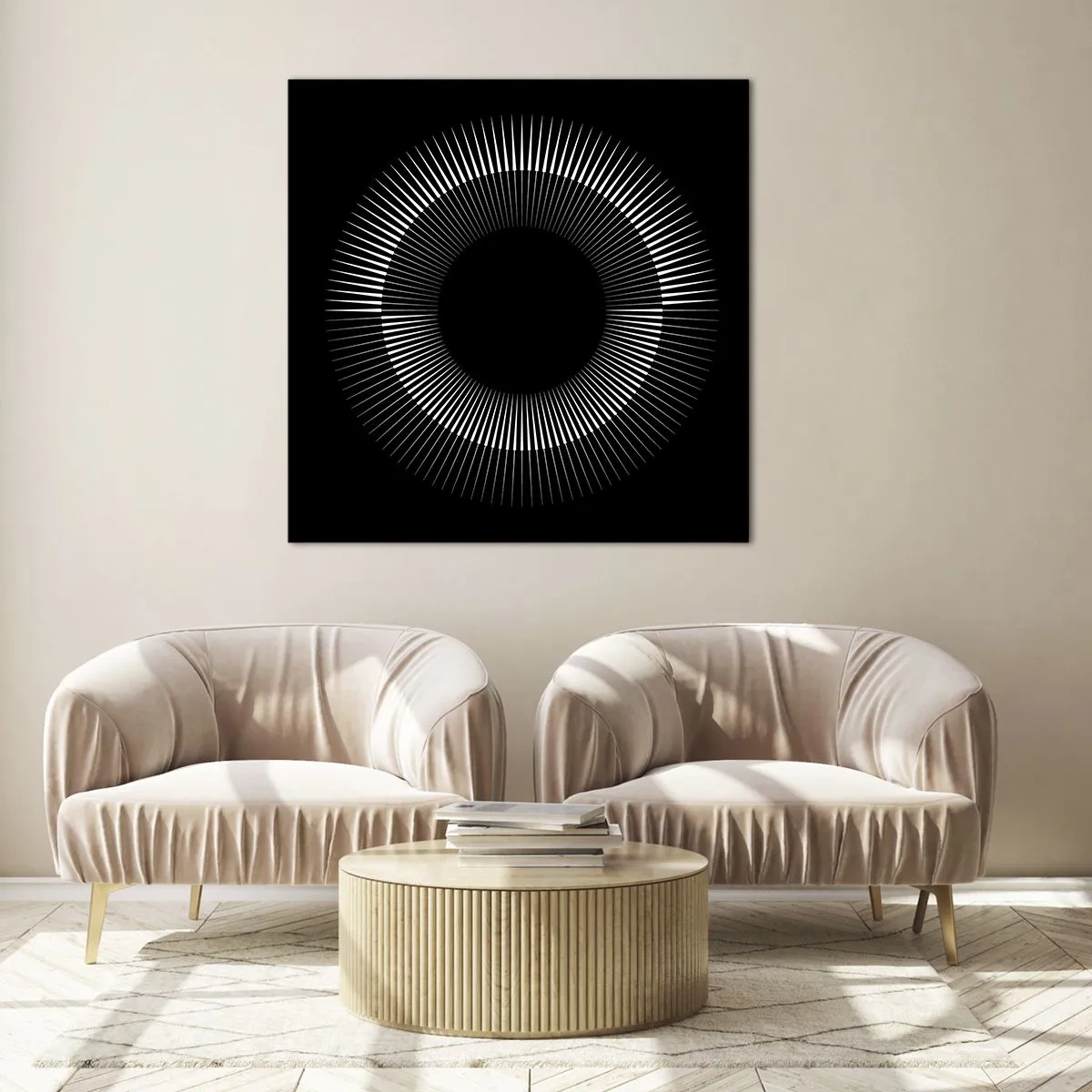 Quadro su vetro - Sole nero - 30x30 cm