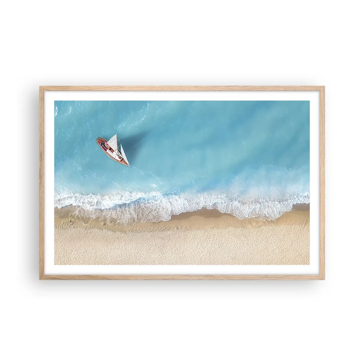 Poster in cornice rovere chiaro - Al confine del blu e dell'oro - 91x61 cm