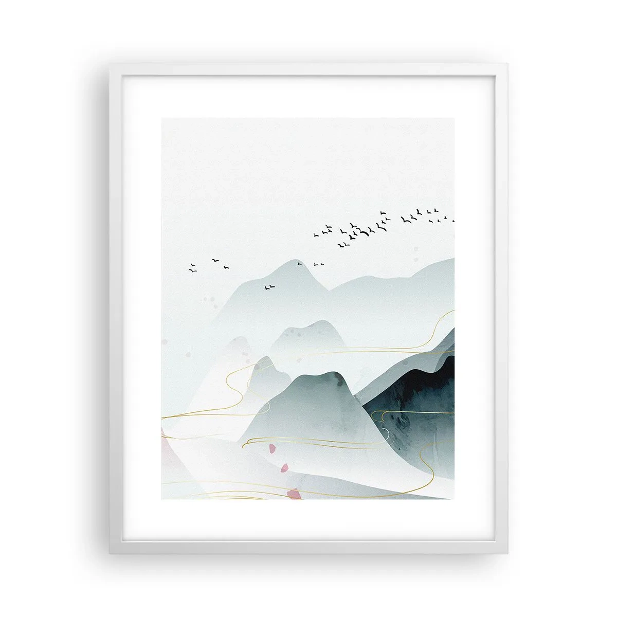 Poster in cornice bianca - Oltre le cime - 40x50 cm