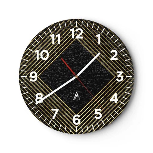Orologio da parete - Orologio in Vetro - Geometria in stile glamour - 30x30 cm