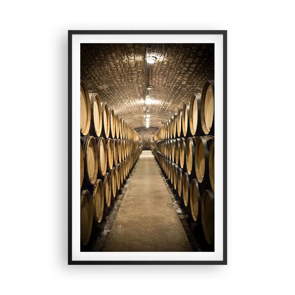 Poster in cornice nera - Nella cantina in mattoni - 61x91 cm